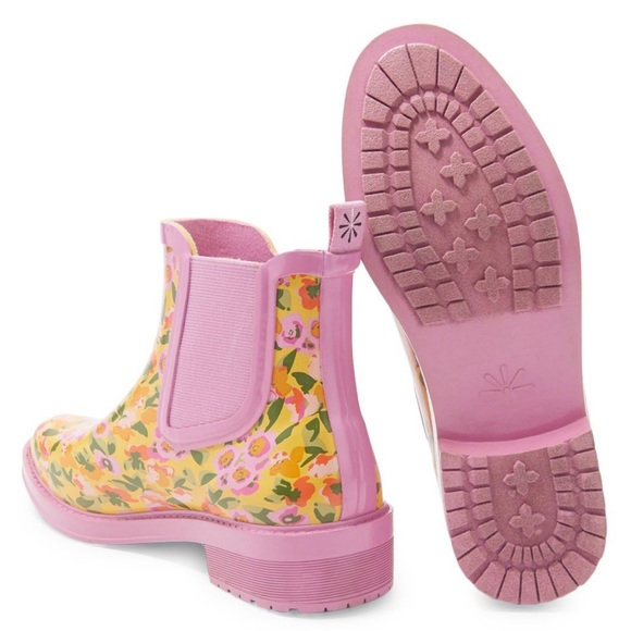 Isaac Mizrahi Live Pink & Yellow Floral Rain Boot Women’s Size 6 NEW - Picture 5 of 6
